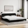 vidaXL Bed with Mattress "Dover" Black 200x200 cm Fabric