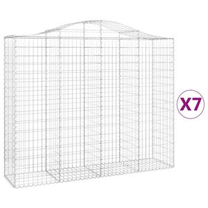 vidaXL Gabioner b&aring;gformade 7 st 200x50x160/180 cm galvaniserat j&auml;rn
