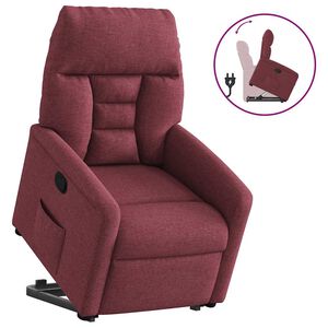 vidaXL Reclinerf&aring;t&ouml;lj med uppresningshj&auml;lp vinr&ouml;d tyg