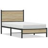 vidaXL S&auml;ngram utan madrass metall sonoma-ek 90x190 cm