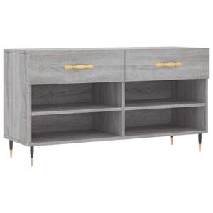 vidaXL Skob&auml;nk gr&aring; sonoma 102x35x55 cm konstruerat tr&auml;