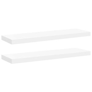vidaXL Sv&auml;vande v&auml;gghyllor 2 st vit 80x23,5x3,8 cm MDF