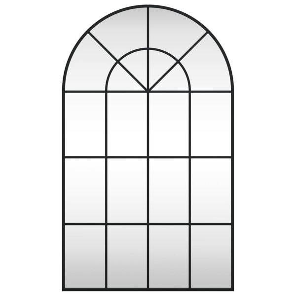 vidaXL Väggspegel svart 60x100 cm bågformad järn