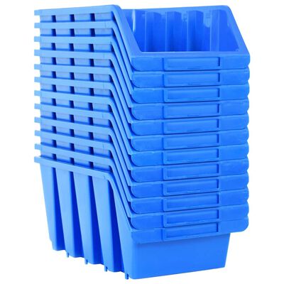 vidaXL Staplingsbara sortimentslådor 14 st blå plast