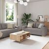 vidaXL Soffa 3 pcs Taupe Linnenblandad tyg