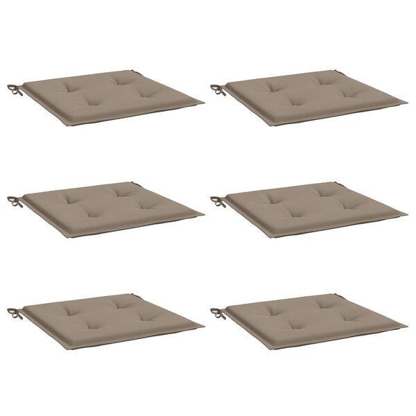 vidaXL Stolsdynor 6 st taupe 40x40x4 cm oxfordtyg