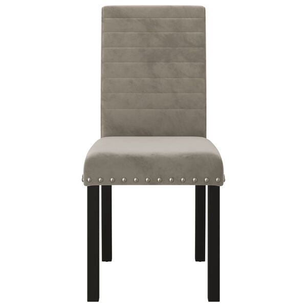 vidaXL Matstolar 6 st ljusgr&aring; sammet