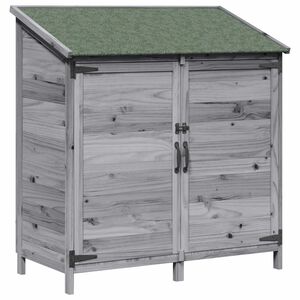 vidaXL Tr&auml;dg&aring;rdshus med tak Gr&aring; 106,5 x 56 x 113,5 cm Massivt Furu