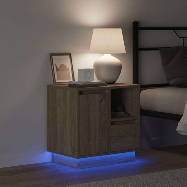 vidaXL Nattduksbord Sonoma-ek 50 x 34,5 x 50 cm Konstruerat tr&auml;