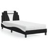 vidaXL Bed "Viana" with Mattress Black and White 80x200 cm Faux Leather