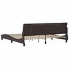 vidaXL Bed Frame without Mattress "Hanko" Dark Brown 200x200cm Fabric