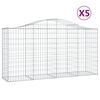 vidaXL Gabioner b&aring;gformade 5 st 200x50x100/120 cm galvaniserat j&auml;rn