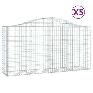 vidaXL Gabioner b&aring;gformade 5 st 200x50x100/120 cm galvaniserat j&auml;rn