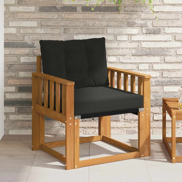 vidaXL 2 Stycke Utomhussoffset Massivt Akaciatr&auml; och Textilene