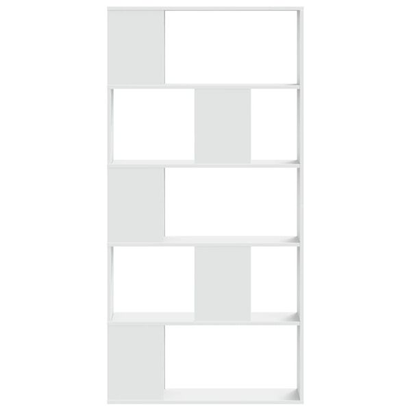 vidaXL Bokhylla 5 hyllplan vit 80,5x23,5x162,5 cm konstruerat tr&auml;
