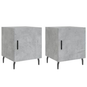 vidaXL S&auml;ngbord 2 st betonggr&aring; 40x40x50 cm konstruerat tr&auml;