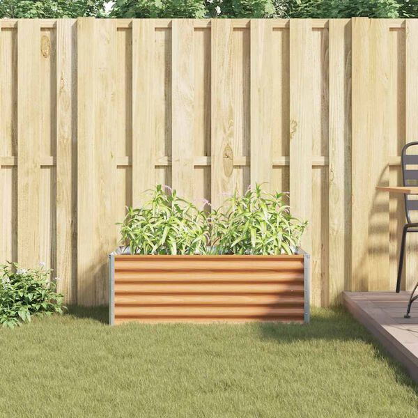 vidaXL Upph&ouml;jd odlingsl&aring;da Ljusbrun 98 x 50 x 36 cm Galvaniserat St&aring;l