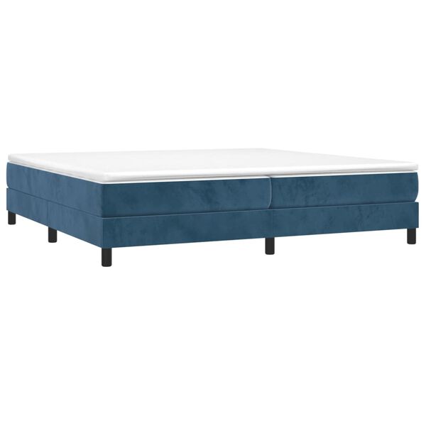 vidaXL Boxspring-s&auml;ngram m&ouml;rkbl&aring; 200x200 cm sammet