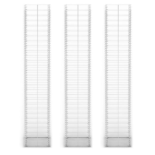 vidaXL Gabionkorg set 3 st galvaniserad tråd 25 x 25 x 150 cm