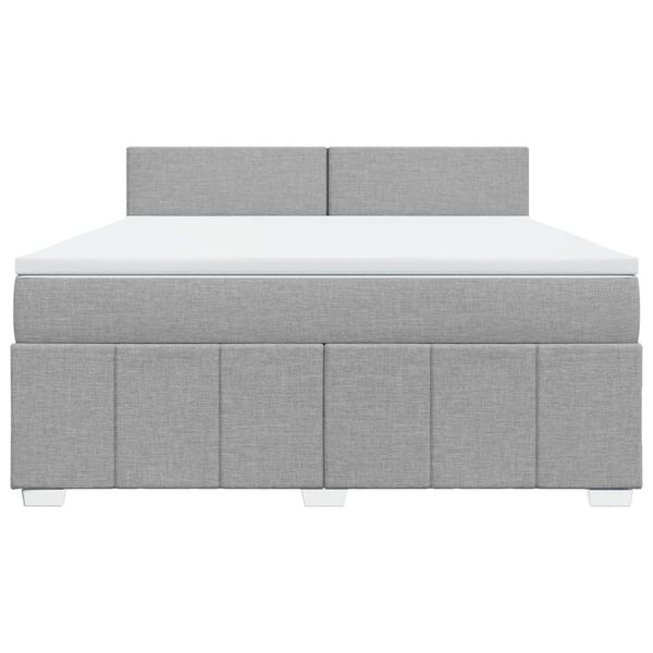 vidaXL Rams&auml;ng med madrass ljusgr&aring; 180x200 cm tyg