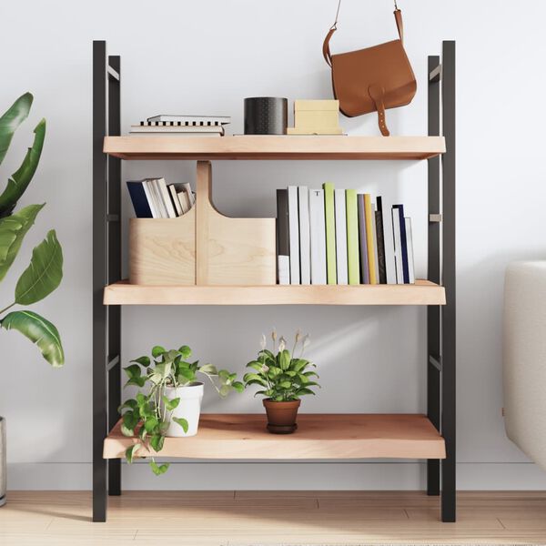 vidaXL Hyllplan 80x60x(2-6) cm obehandlad massiv ek