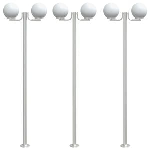 vidaXL Utomhusgolvlampor 3 st silver 215 cm rostfritt st&aring;l