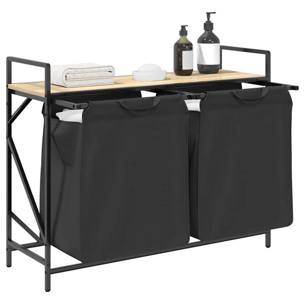 vidaXL Tv&auml;ttkorg 2 fack med hylla sonoma-ek