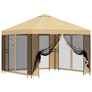 vidaXL Tr&auml;dg&aring;rdsgazebo med sidov&auml;ggar 3 x 3 m Gr&auml;ddvit
