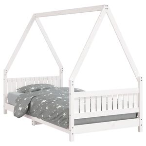 vidaXL S&auml;ngram f&ouml;r barn vit 90x190 cm massiv furu