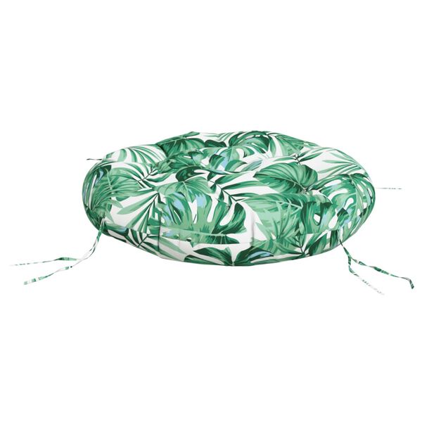vidaXL Rund dyna bladm&ouml;nster &Oslash; 60x11 cm oxfordtyg
