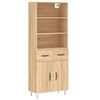 vidaXL H&ouml;gsk&aring;p sonoma-ek 69,5x34x180 cm konstruerat tr&auml;