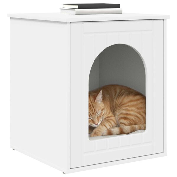vidaXL Katt hus Vit 53 x 52 x 62 cm Konstruerat tr&auml;