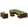 vidaXL Loungegrupp 10 delar med brun dynor konstrotting