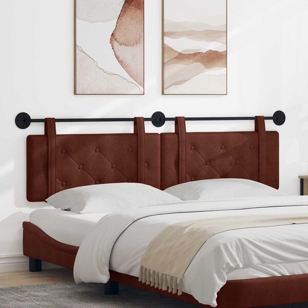 vidaXL H&auml;ngande Huvudgavel Skinande Brun 190 x 55 x 5 cm Antik PU