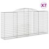vidaXL Gabioner b&aring;gformade 7 st 300x50x140/160 cm galvaniserat j&auml;rn
