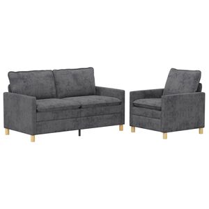 vidaXL Soffset 2 st M&ouml;rkgr&aring; Polyester