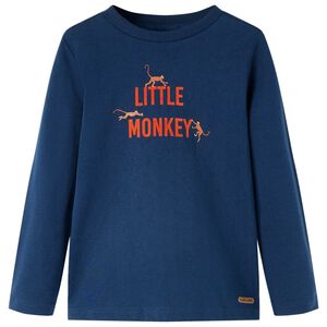 vidaXL T-shirt med l&aring;nga &auml;rmar f&ouml;r barn marinbl&aring; 92