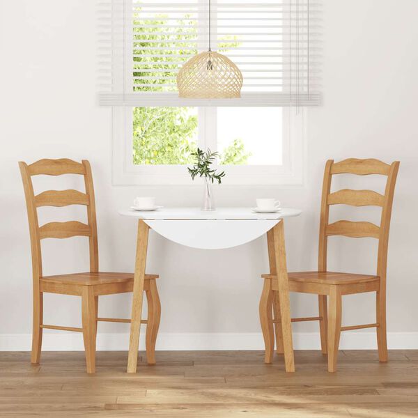 vidaXL Matstolar 2 st, naturligt massivt trä gummi