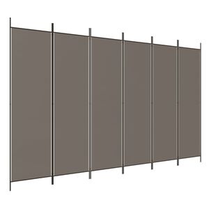 vidaXL Rumsavdelare 6 paneler antracit 300x220 cm tyg