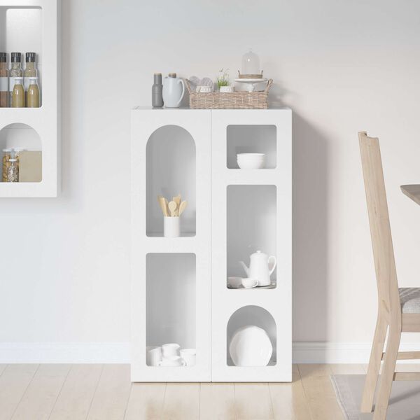 vidaXL Sideboard H&ouml;gblanka vita 59 x 35 x 100,5 cm Konstruerat tr&auml;