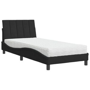 vidaXL Bed with Mattress "Hanko" Black 80x200 cm Velvet