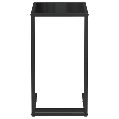 vidaXL Sidobord till datorbord svart 50x35x65 cm härdat glas
