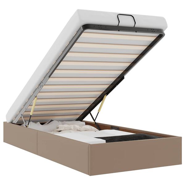 vidaXL Ottoman s&auml;ngram utan madrass cappuccino 80x200 cm konstl&auml;der