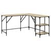 vidaXL Skrivbord sonoma-ek 139x139x75 cm konstruerat tr&auml;
