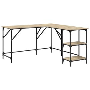 vidaXL Skrivbord sonoma-ek 139x139x75 cm konstruerat tr&auml;