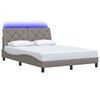 vidaXL Bed Frame with LED without Mattress Taupe 140x200 cm Fabric
