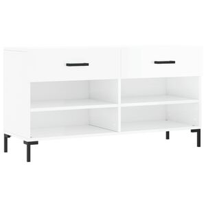 vidaXL Skob&auml;nk vit h&ouml;gglans 102x35x55 cm konstruerat tr&auml;