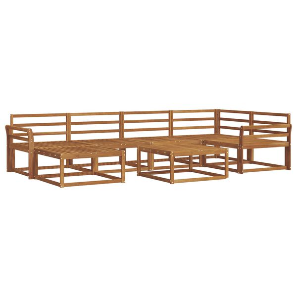 vidaXL Utomhussoffset 7 pcs Naturf&auml;rg Massivt Akaciatr&auml;