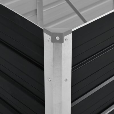vidaXL Odlingslåda upphöjd antracit 160x40x77 cm galvaniserat stål