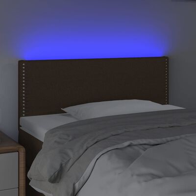vidaXL Sänggavel LED mörkbrun 80x5x78/88 cm tyg